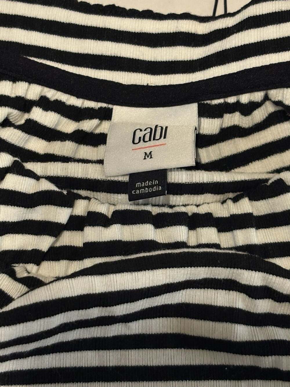 Cabi Chat Tee Striped Sleeveless Bubble Hem Top - Picture 6 of 8